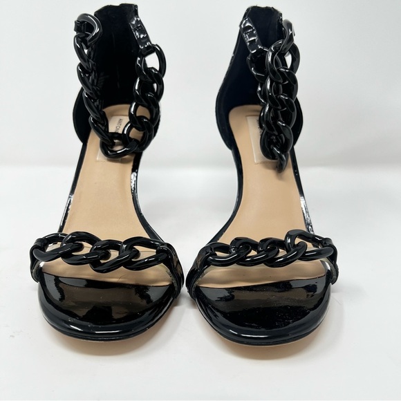 ANTONIO MELANI Glossy Black Chain Heels - Picture 4 of 10